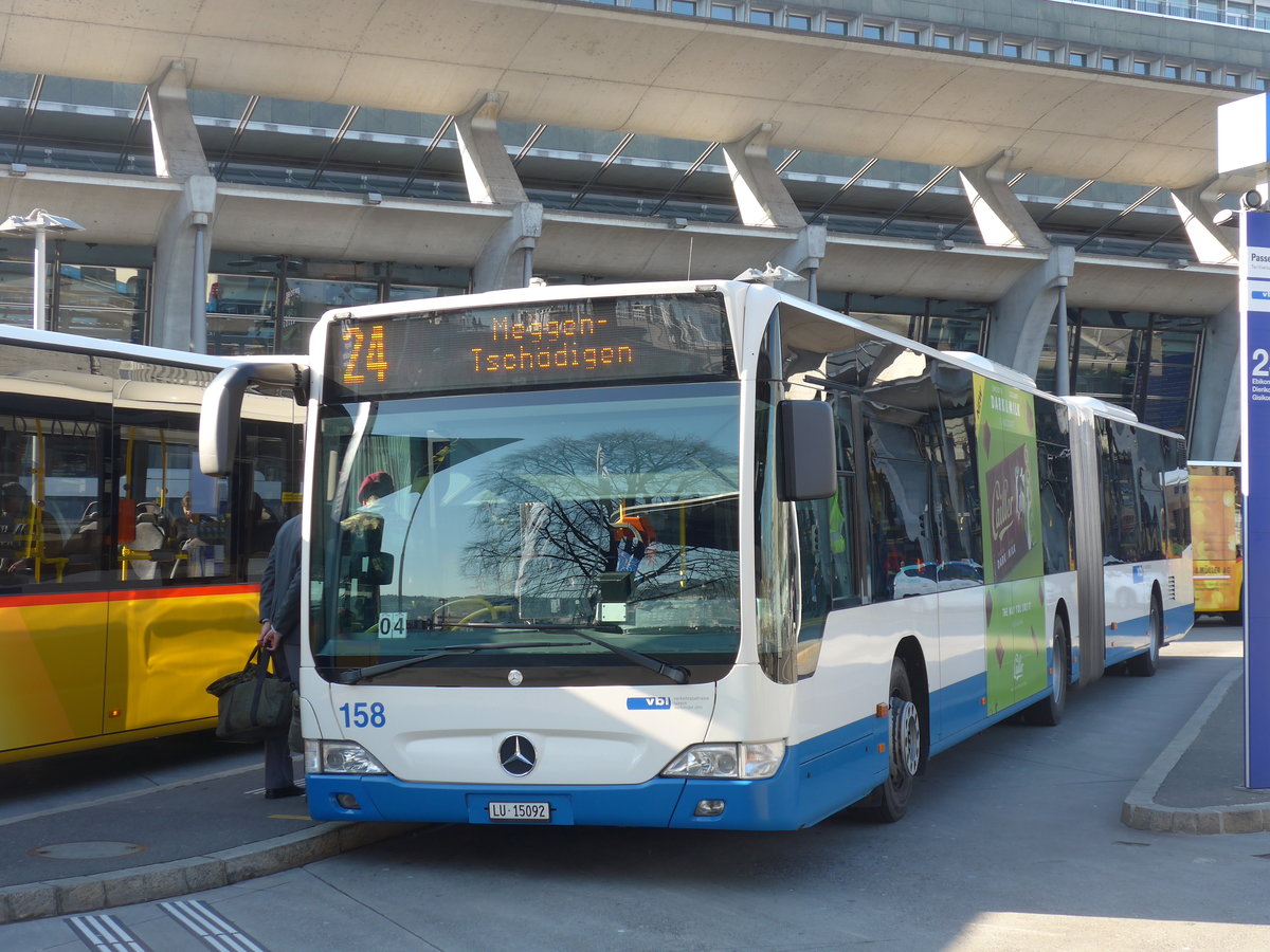 (202'930) - VBL Luzern - Nr. 158/LU 15'092 - Mercedes am 23. Mrz 2019 beim Bahnhof Luzern