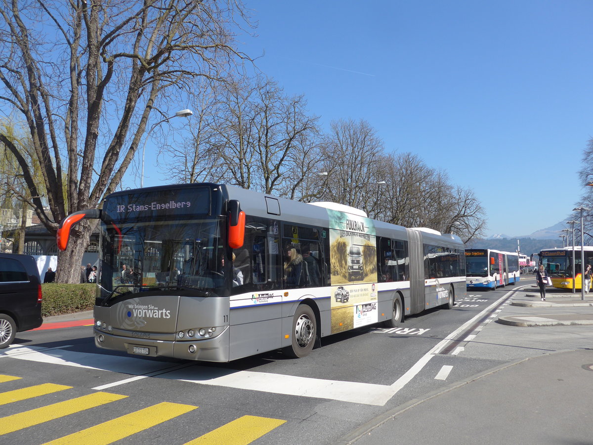 (202'966) - AAGR Rothenburg - Nr. 11/LU 233'709 - Solaris am 23. Mrz 2019 beim Bahnhof Luzern