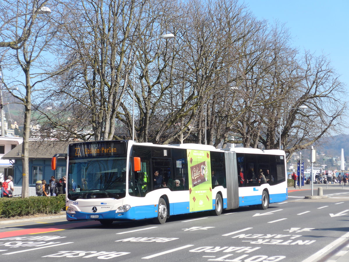 (202'971) - VBL Luzern - Nr. 184/LU 15'006 - Mercedes am 23. Mrz 2019 beim Bahnhof Luzern