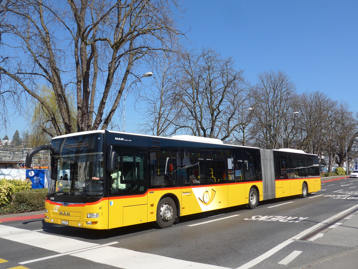 (202'985) - SB Trans, Sursee - Nr. 47/LU 243'967 - MAN am 23. Mrz 2019 beim Bahnhof Luzern