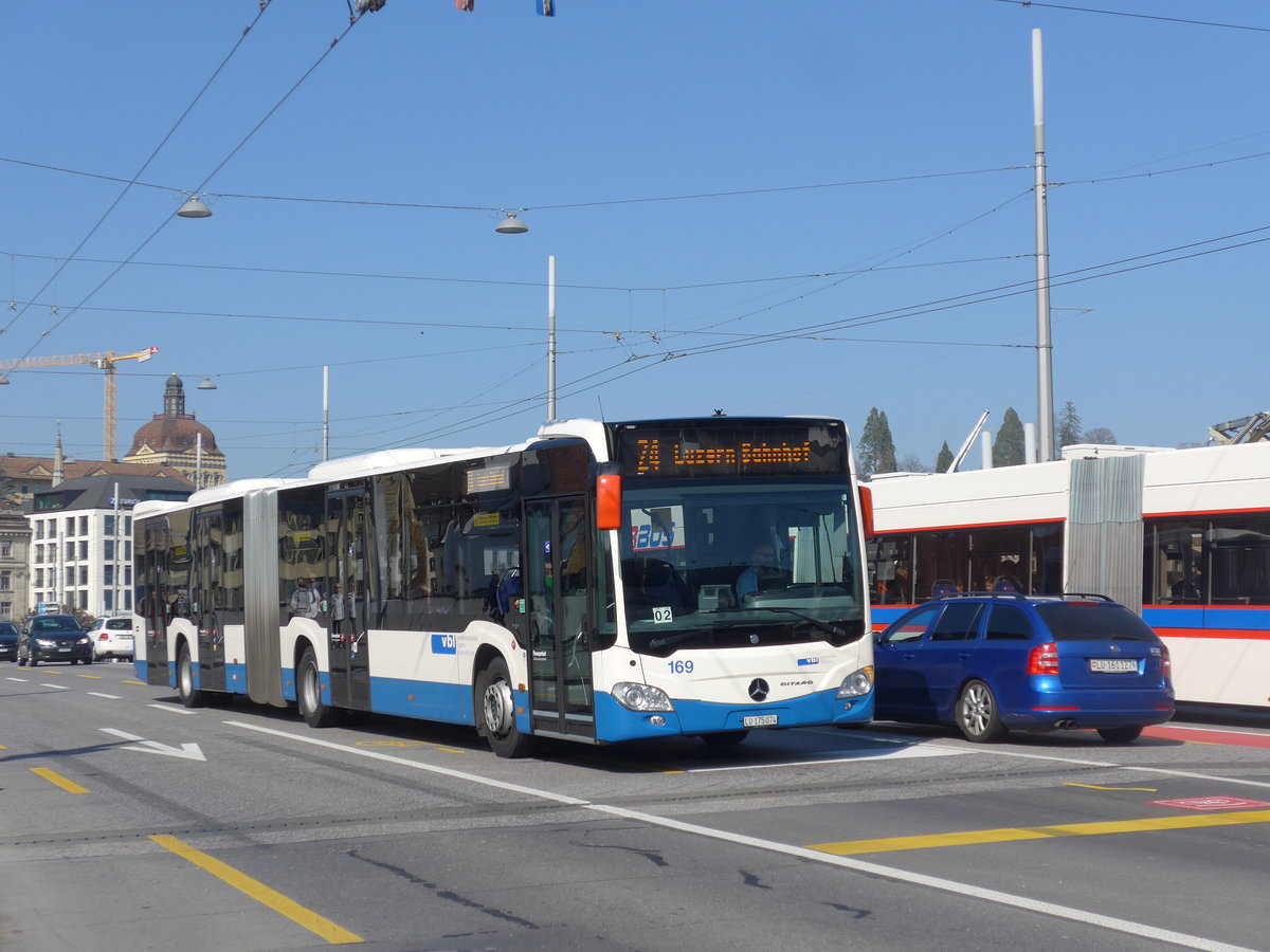 (203'026) - VBL Luzern - Nr. 169/LU 175'074 - Mercedes am 23. Mrz 2019 in Luzern, Bahnhofbrcke