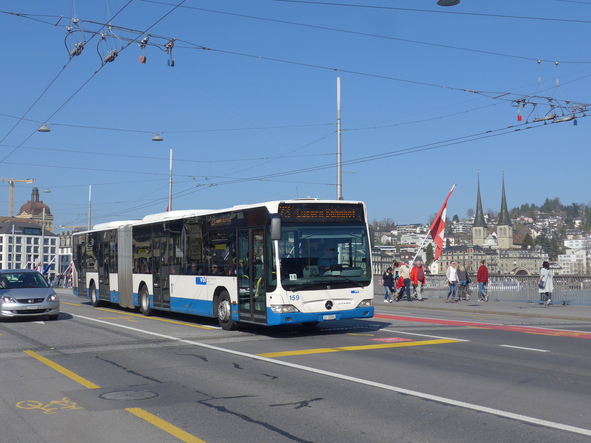 (203'030) - VBL Luzern - Nr. 159/LU 15'004 - Mercedes am 23. Mrz 2019 in Luzern, Bahnhofbrcke