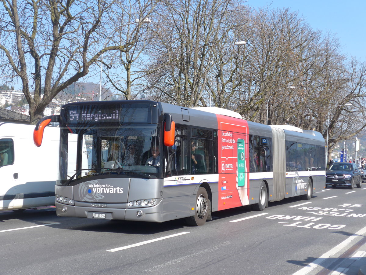 (203'335) - AAGR Rothenburg - Nr. 10/LU 160'096 - Solaris am 30. Mrz 2019 beim Bahnhof Luzern