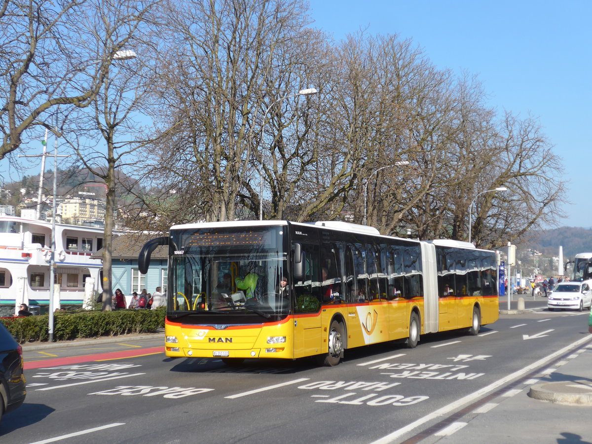 (203'354) - PostAuto Nordschweiz - AG 301'131 - MAN am 30. Mrz 2019 beim Bahnhof Luzern