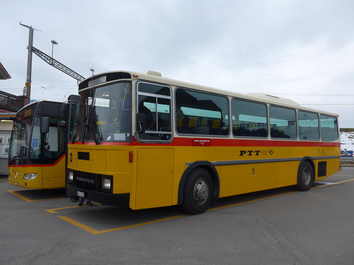 (203'475) - Bernair, Mnsingen - BE 651'182 - Saurer/Tscher (ex Schebath, Lauerz; ex Albin, Fllanden; ex Heim, Flums) am 7. April 2019 beim Bahnhof Biglen