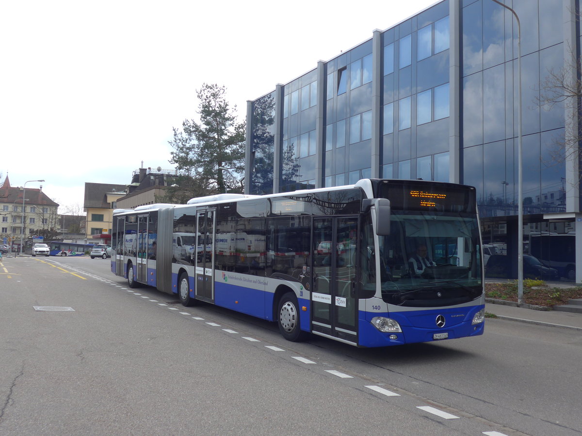 (203'509) - VZO Grningen - Nr. 140/ZH 463'140 - Mercedes am 7. April 2019 beim Bahnhof Ksnacht