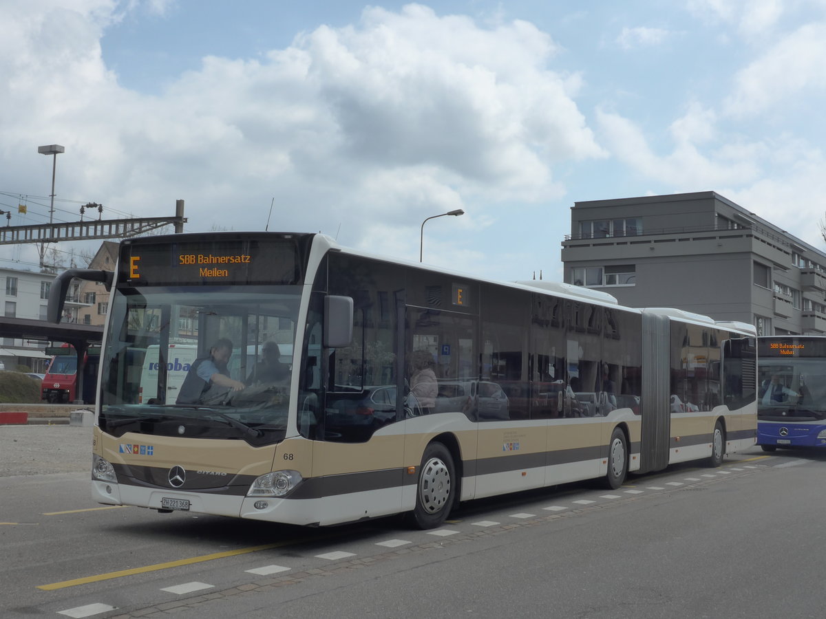 (203'517) - AZZK Zollikon - Nr. 68/ZH 221'368 - Mercedes am 7. April 2019 beim Bahnhof Ksnacht