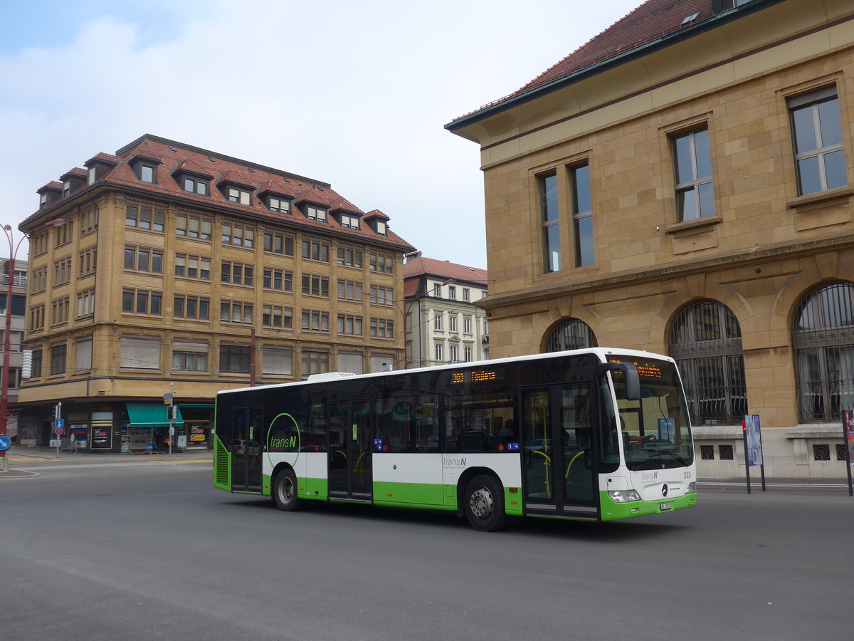 (203'593) - transN, La Chaux-de-Fonds - Nr. 313/NE 78'213 - Mercedes (ex TRN La Chaux-de-Fonds Nr. 313) am 13. April 2019 beim Bahnhof La Chaux-de-Fonds