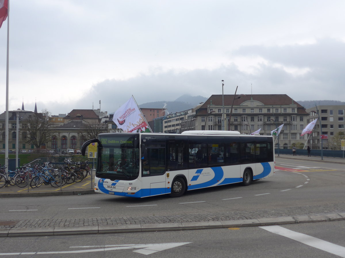 (203'687) - BOGG Wangen b.O. - Nr. 101/SO 130'123 - MAN am 14. April 2019 beim Bahnhof Olten