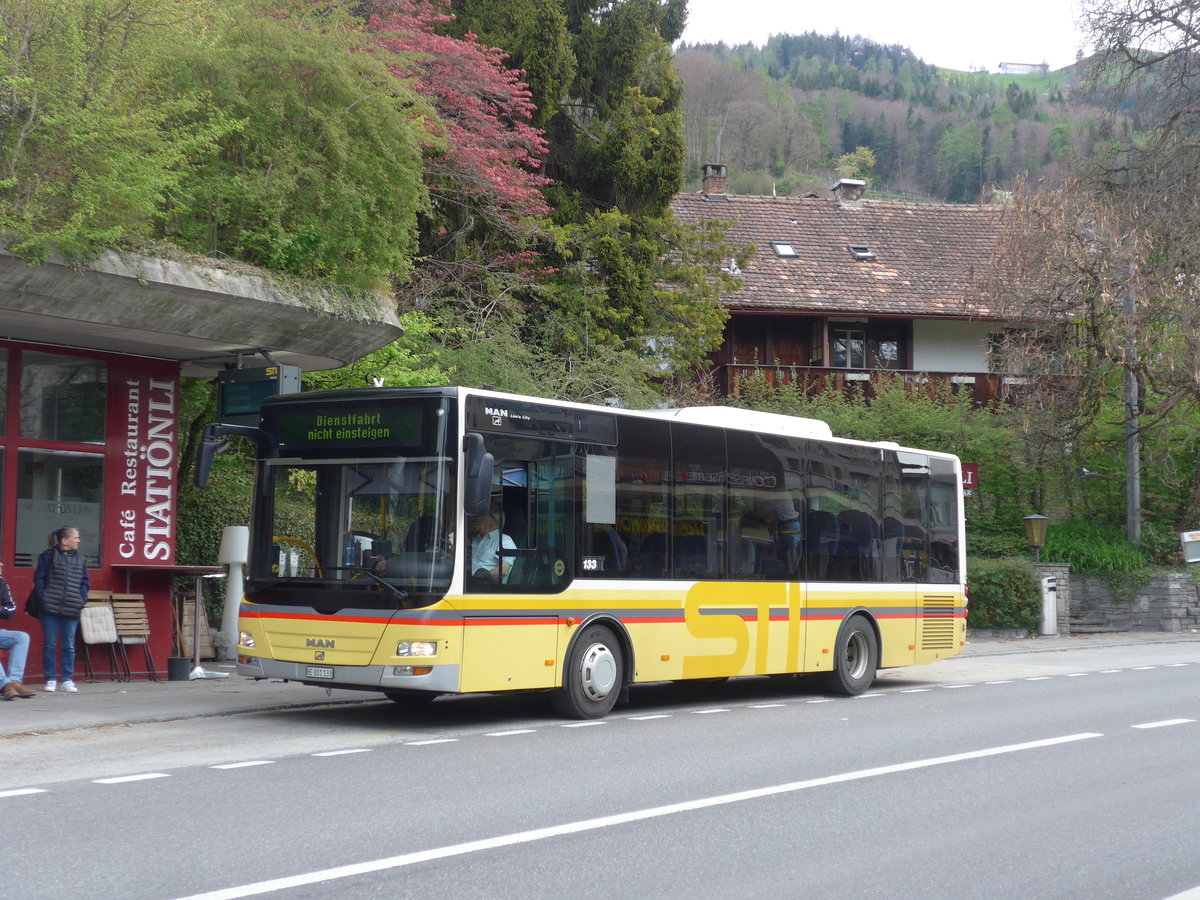 (203'849) - STI Thun - Nr. 133/BE 801'133 - MAN/Gppel am 21. April 2019 in Oberhofen, Dorf