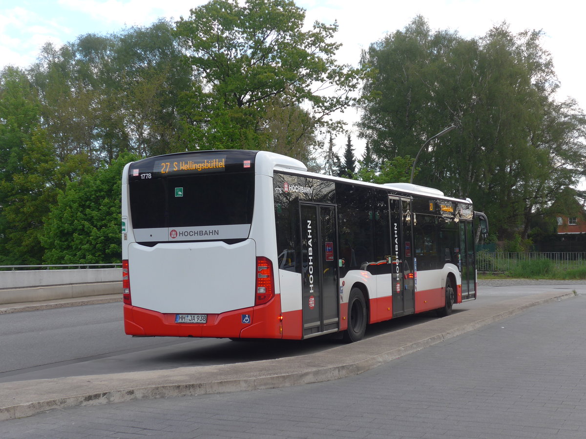 (204'862) - HHA Hamburg - Nr. 1778/HH-JA 938 - Mercedes am 11. Mai 2019 in Hamburg, U-Bahnhof Billstedt