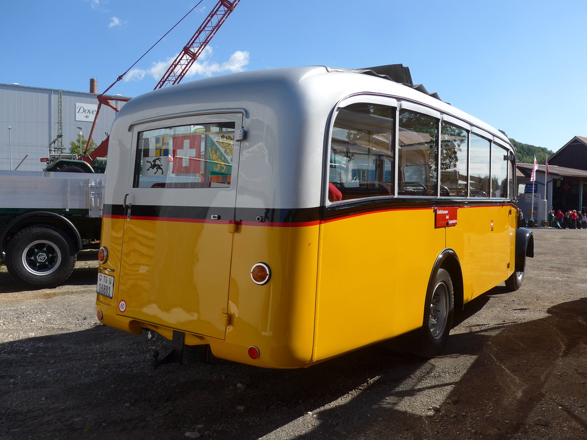 (205'810) - Zollikofer, Berg - TG 16'881 - Saurer/Hnni (ex Reusser, Thun; ex Kontiki, Wettingen; ex Nussbaumer, Ganterschwil) am 8. Juni 2019 in Thayngen, Saurertreffen