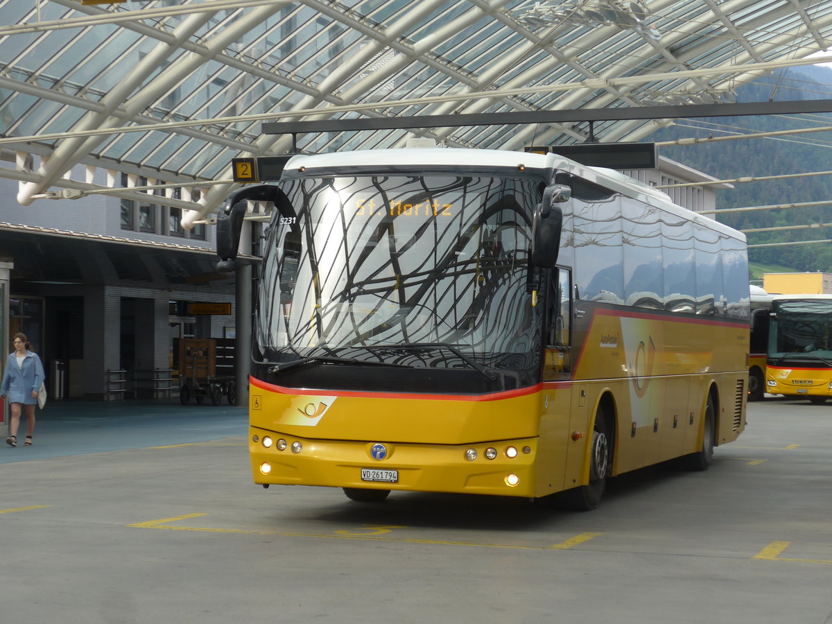 (206'192) - CarPostal Ouest - VD 261'794 - Temsa (ex TpM, Mesocco Nr. 19; ex AutoPostale Ticino) am 9. Juni 2019 in Chur, Postautostation