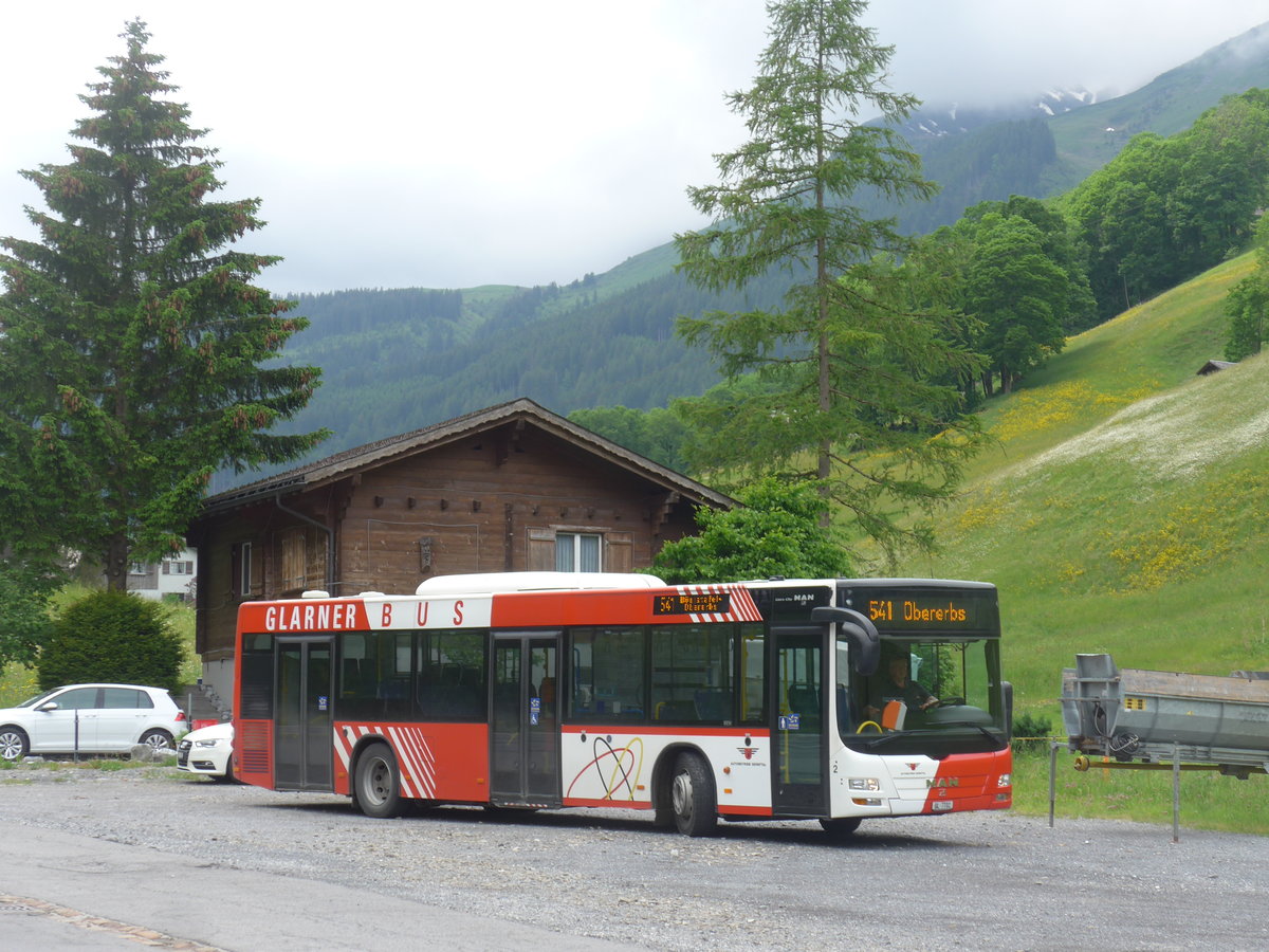 (206'408) - AS Engi - Nr. 2/GL 7702 - MAN (ex WilMobil, Wil Nr. 255; ex Vorfhrfahrzeug) am 15. Juni 2019 in Elm, Sportbahnen