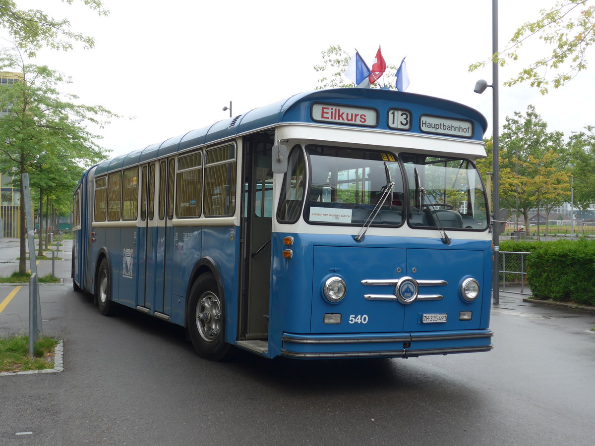 (206'560) - VBZ Zrich (TMZ) - Nr. 540/ZH 315'491 - Saurer/Saurer (ex Nr. 7540; ex Nr. 540) am 22. Juni 2019 in Luzern, Allmend