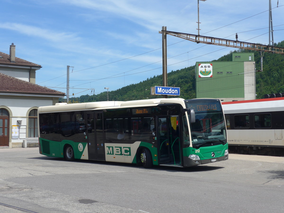 (206'814) - MBC Morges - Nr. 212/VD 571'799 - Mercedes am 24. Juni 2019 beim Bahnhof Moudon