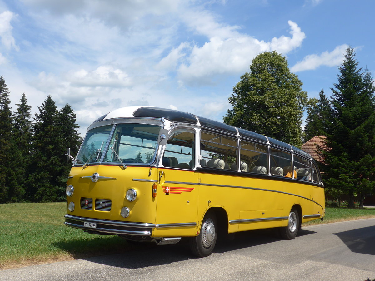 (207'497) - Zimmerli J., Oftringen - AG 57'298 - Berna/Tscher (ex Stutz, Oberlunkhofen; ex Leu, Schongau; ex Wicki, Bremgarten; ex P 22'054; ex P 20'704) am 7. Juli 2019 in Waldhusern, Kurhaus