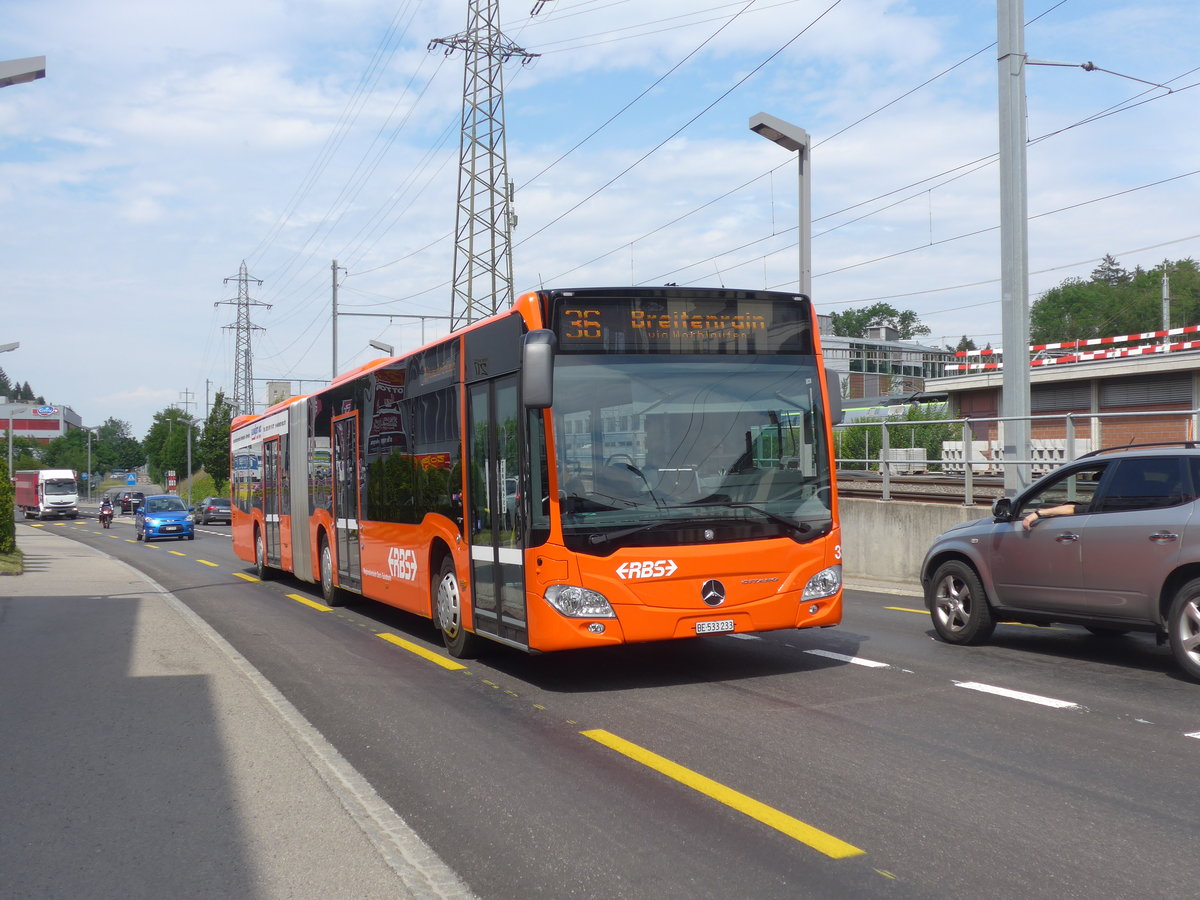 (207'586) - RBS Worblaufen - Nr. 33/BE 533'233 - Mercedes am 8. Juli 2019 beim Bahnhof Zollikofen