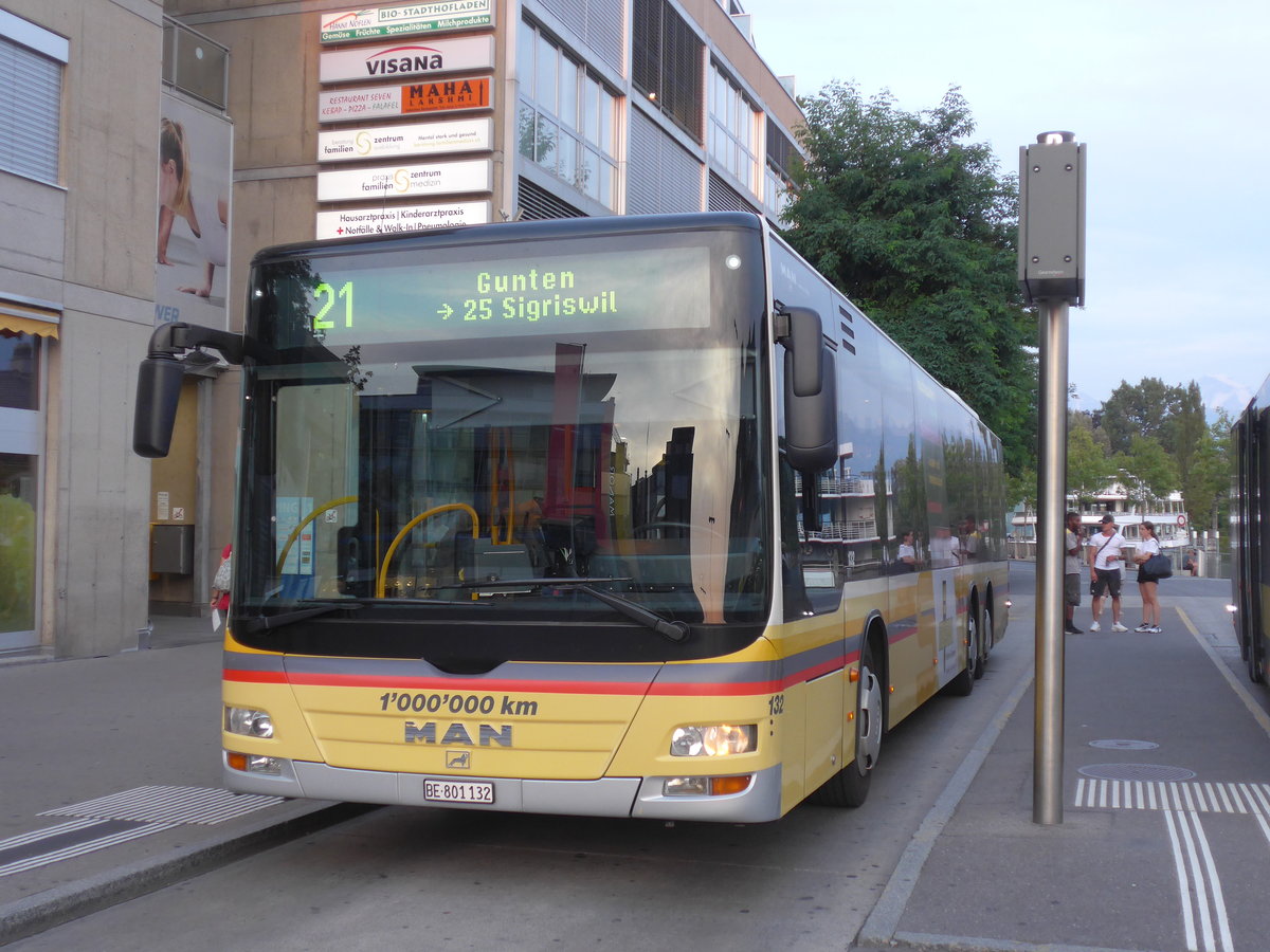 (208'147) - STI Thun - Nr. 132/BE 801'132 - MAN am 24. Juli 2019 beim Bahnhof Thun