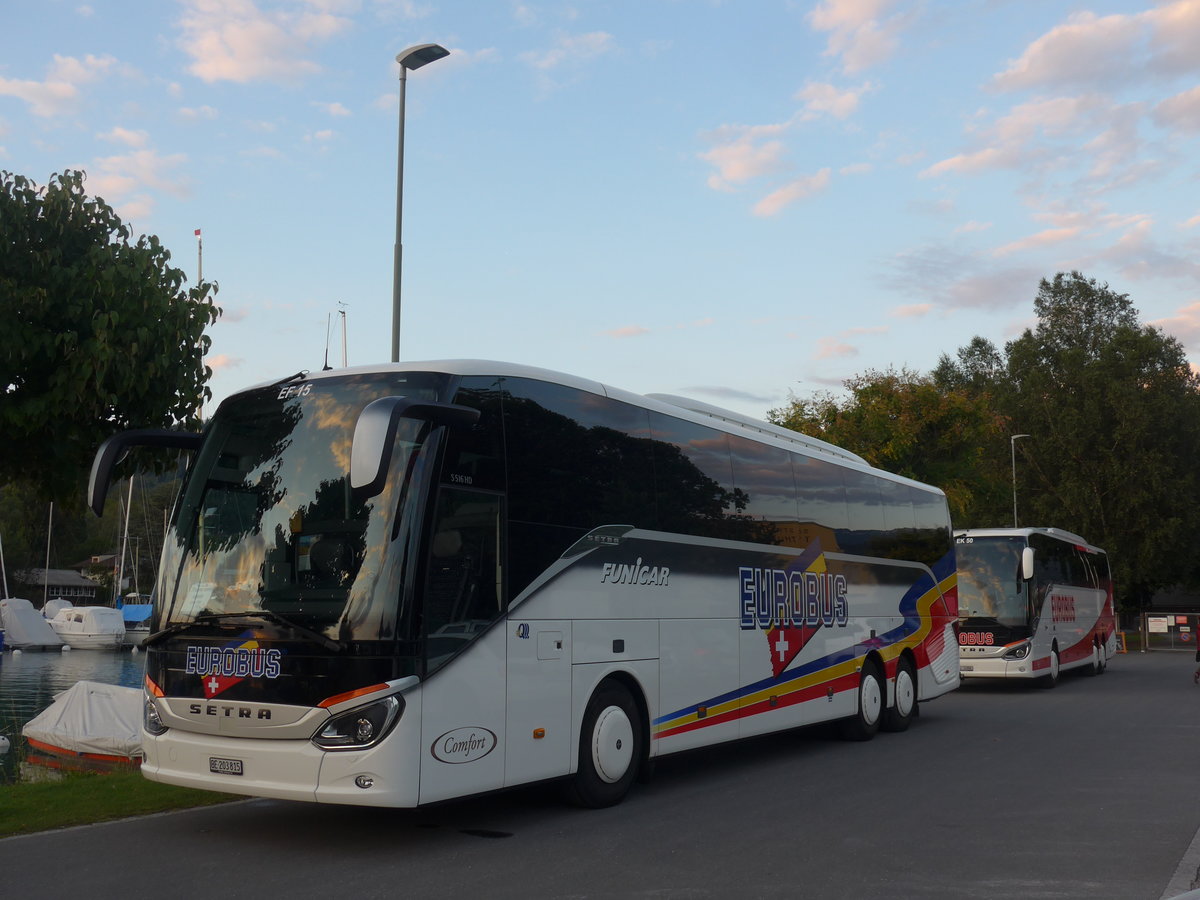 (208'270) - Funi-Car, Biel - Nr. 15/BE 203'815 - Setra am 2. August 2019 in Thun, Strandbad