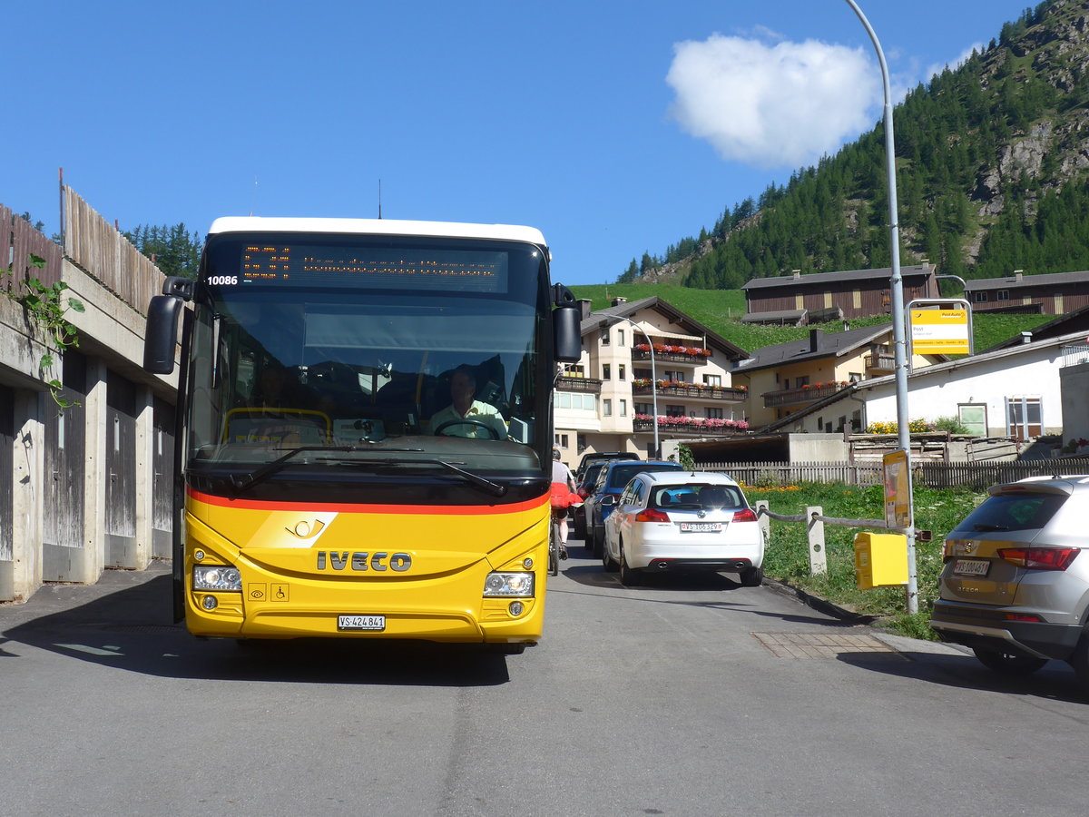 (208'310) - PostAuto Wallis - VS 424'841 - Iveco am 3. August 2019 in Simplon Dorf, Post