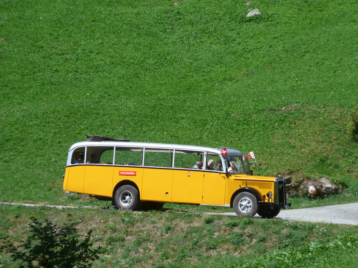 (208'334) - Bonnard, Ayer - VS 16'091 - Saurer/Hess (ex APN Genve; ex Baumgartner, Grenchen; ex P 23'009; ex P 2031) am 3. August 2019 bei Simplon Dorf