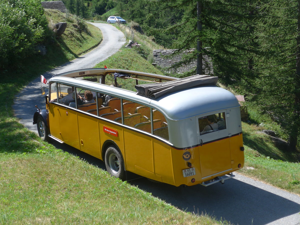 (208'336) - Bonnard, Ayer - VS 16'091 - Saurer/Hess (ex APN Genve; ex Baumgartner, Grenchen; ex P 23'009; ex P 2031) am 3. August 2019 bei Simplon Dorf