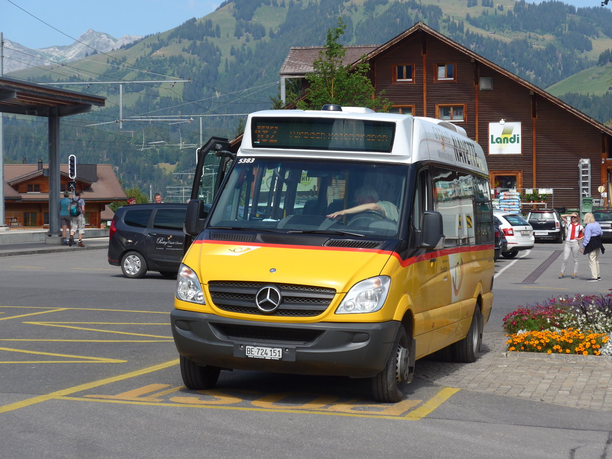 (208'505) - PostAuto Bern - BE 724'151 - Mercedes am 5. August 2019 beim Bahnhof Gstaad