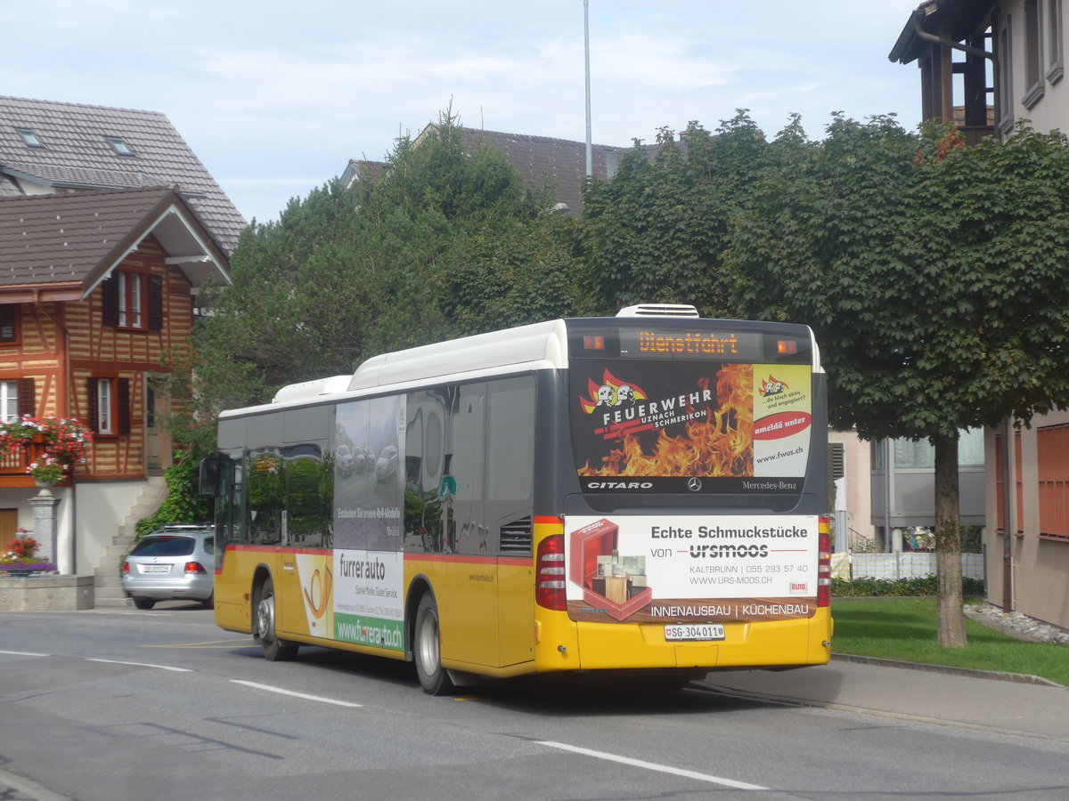 (208'772) - PostAuto Ostschweiz - SG 304'011 - Mercedes am 17. August 2019 in Benken, Post