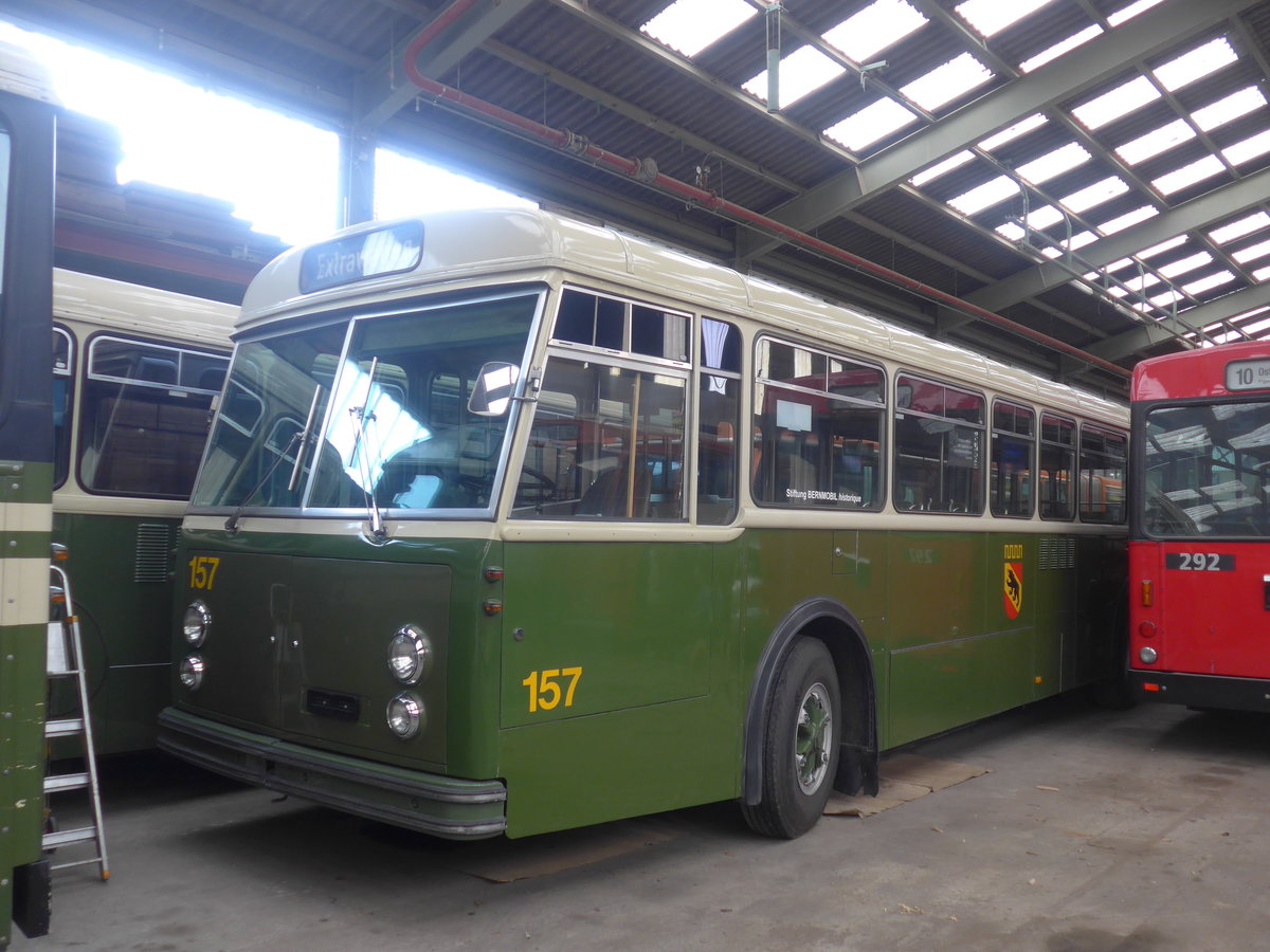 (209'271) - SVB Bern (Bernmobil historique) - Nr. 157 - FBW/Gangloff am 1. September 2019 in Oberburg, Ziegelgut