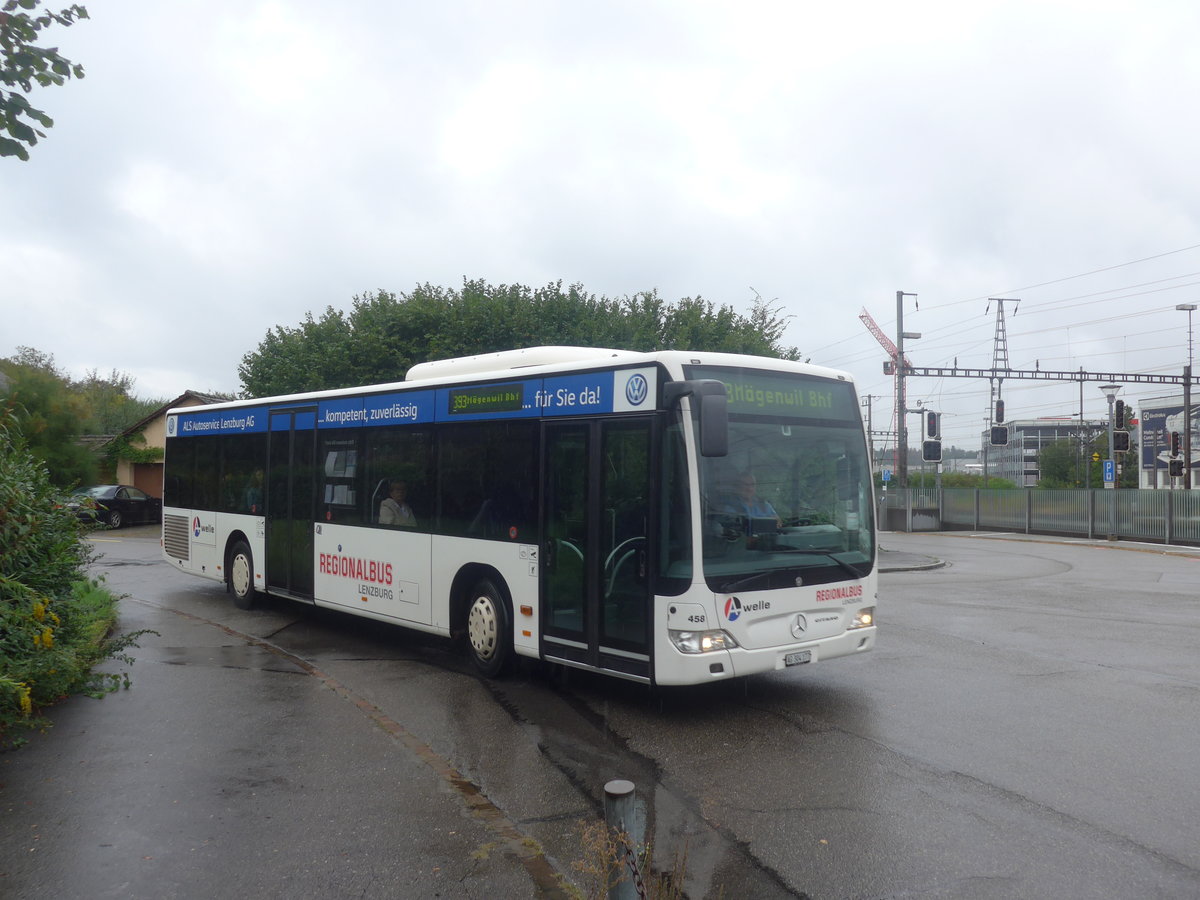 (209'395) - Knecht, Windisch - Nr. 458/AG 304'177 - Mercedes am 8. September 2019 beim Bahnhof Mgenwil