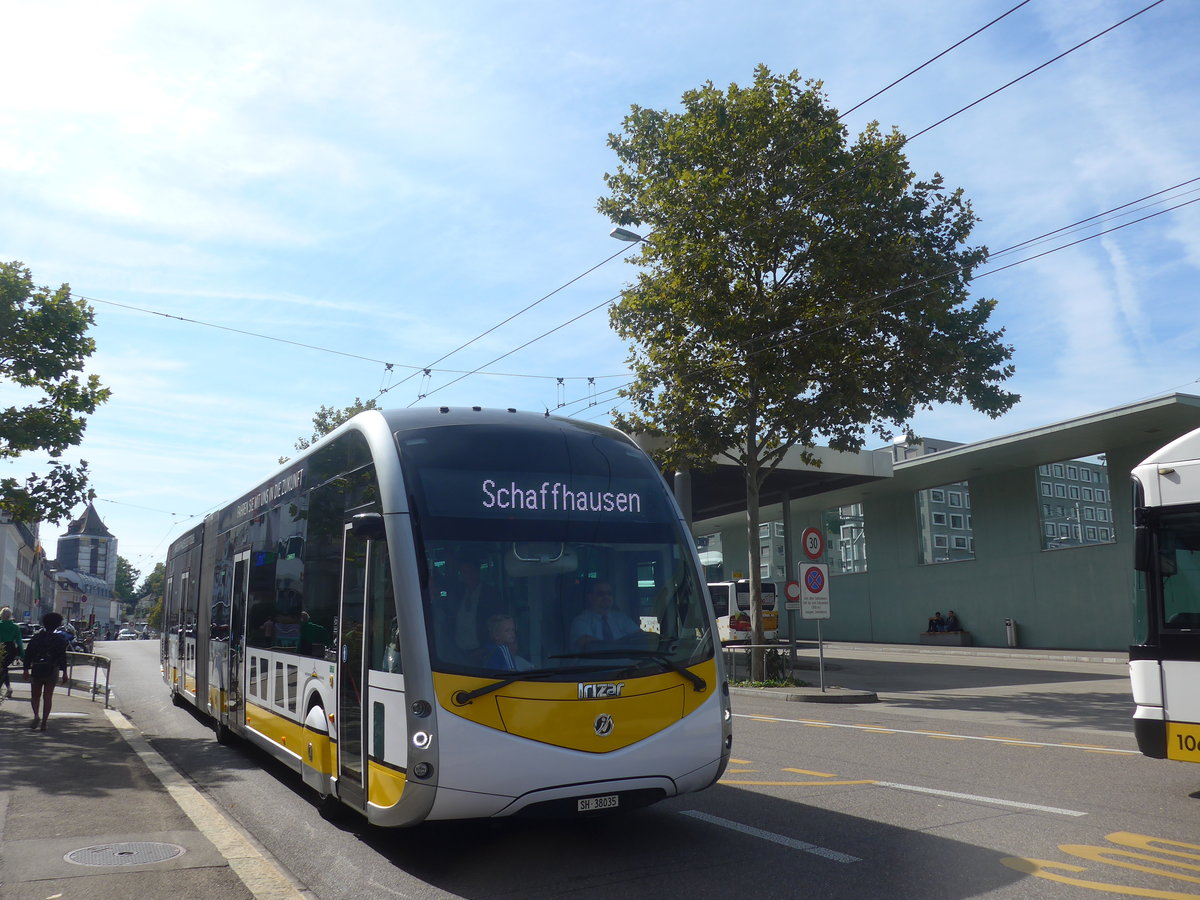 (209'624) - VBSH Schaffhausen - Nr. 35/SH 38'035 - Irizar (Probefahrzeug) am 14. September 2019 beim Bahnhof Schaffhausen