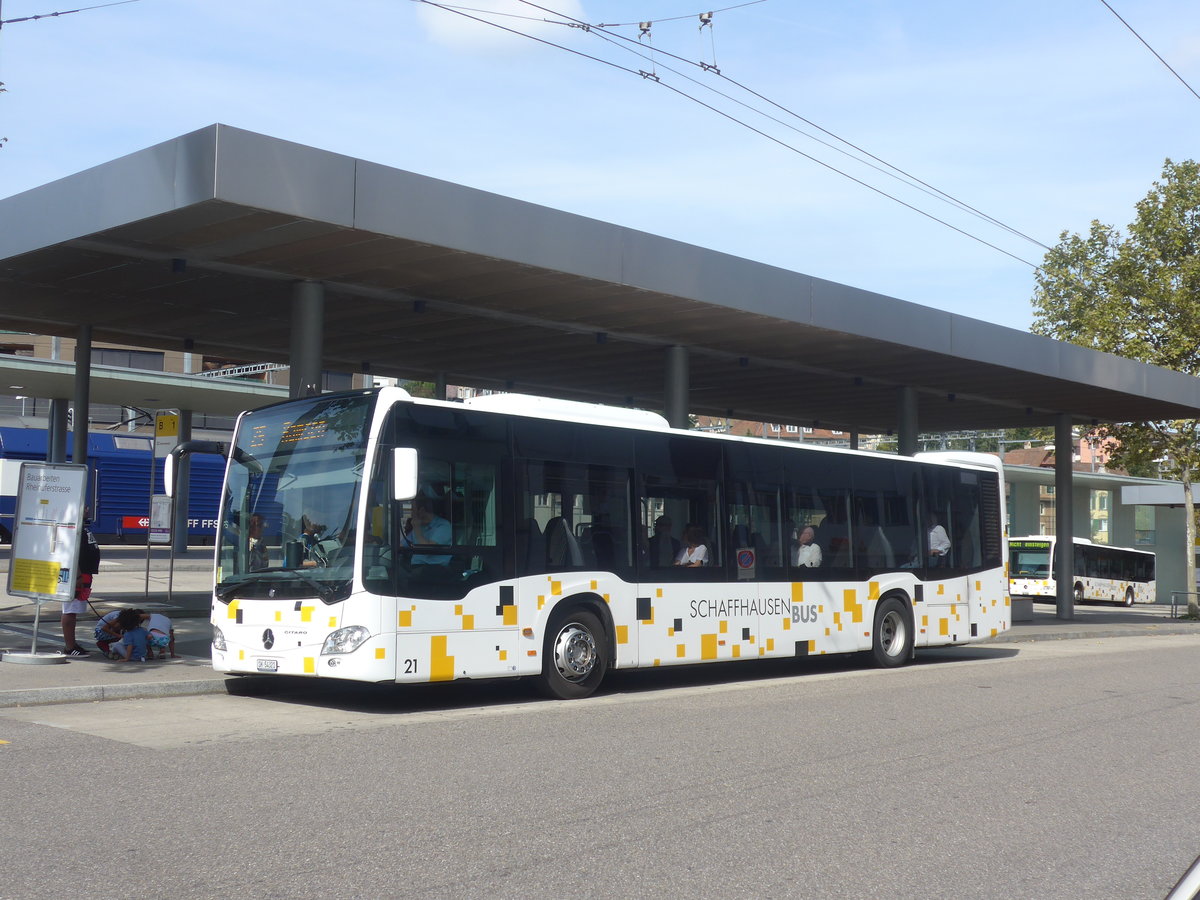 (209'627) - SB Schaffhausen - Nr. 21/SH 54'321 - Mercedes am 14. September 2019 beim Bahnhof Schaffhausen