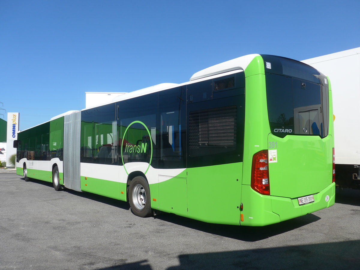 (209'684) - transN, La Chaux-de-Fonds - Nr. 391/NE 195'391 - Mercedes am 15. September 2019 in Kerzers, Interbus