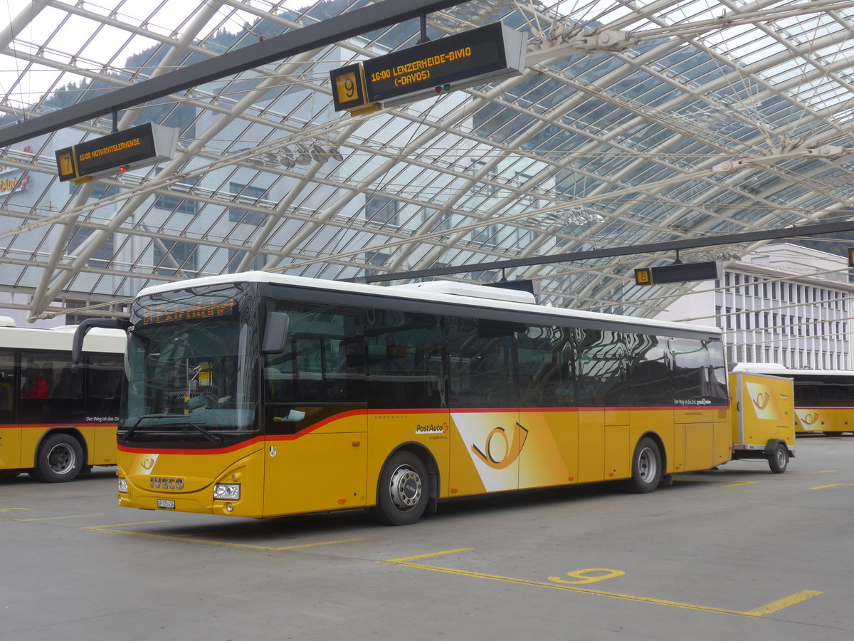 (210'051) - PostAuto Graubnden - GR 170'434 - Iveco (ex Lagerfahrzeug Iveco) am 6. Oktober 2019 in Chur, Postautostation