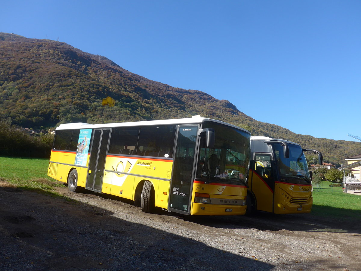 (210'573) - ATV, Rivera - Nr. 17/TI 215'204 - Setra (ex AutoPostale Ticino TI 215'204; ex AutoPostale Ticino Nr. 510; ex AutoPostale Ticino TI 215'204; ex Marchetti, Airolo) am 26. Oktober 2019 in Rivera, Garage