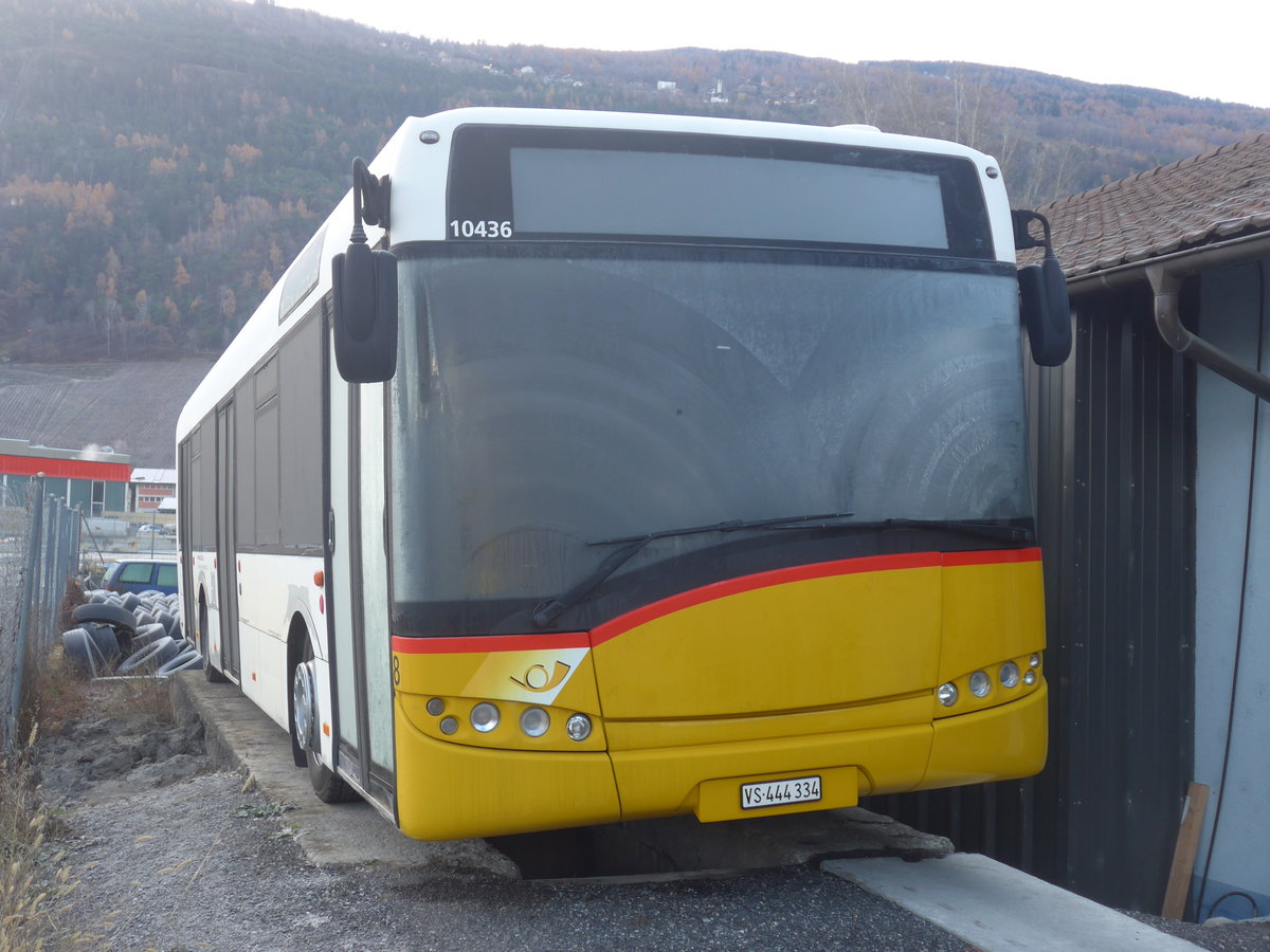 (212'705) - Lathion, Sion - Nr. 8/VS 444'334 - Solaris (ex ATE Bus, Effretikon Nr. 49) am 8. Dezember 2019 in Sion, Garage