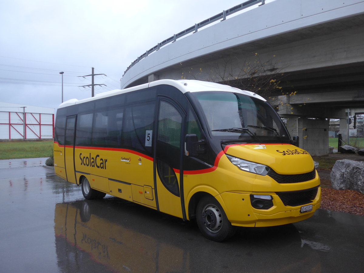 (213'018) - CarPostal Ouest - VD 603'811 - Iveco/Dypety am 22. Dezember 2019 in Kerzers, Interbus