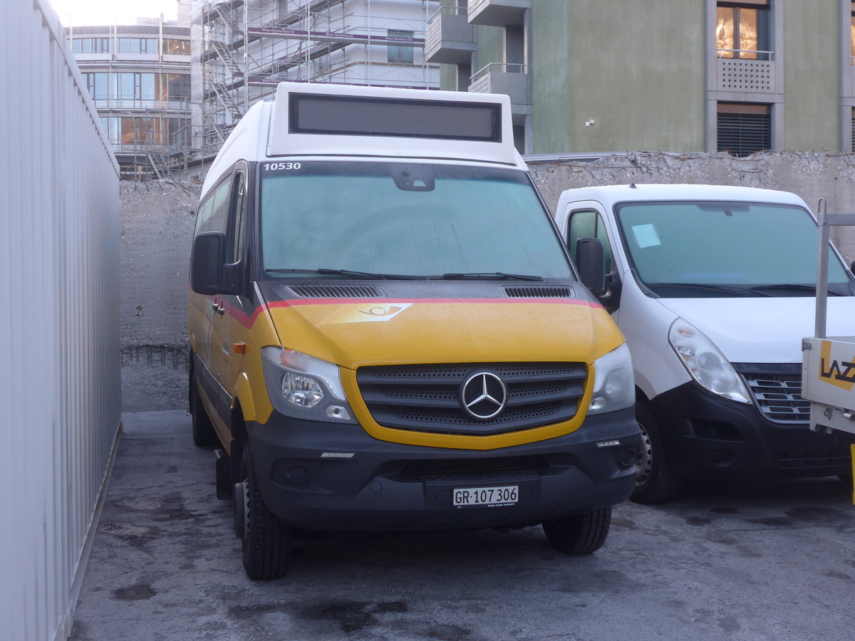 (213'222) - PostAuto Graubnden - GR 107'306 - Mercedes am 1. Januar 2020 in Chur, Garage