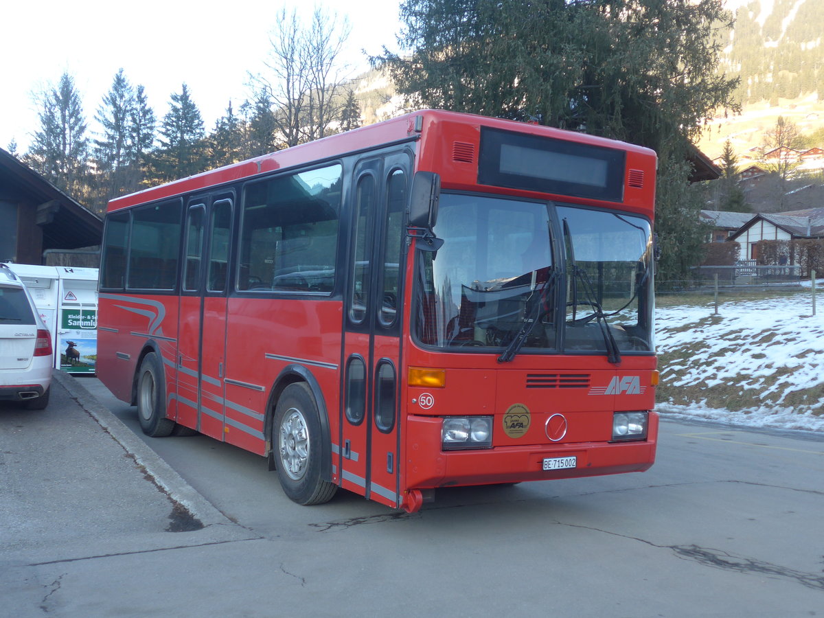 (213'317) - AFA Adelboden - Nr. 50/BE 715'002 - Vetter (ex AVG Grindelwald Nr. 21) am 2. Januar 2020 beim Bahnhof Lenk