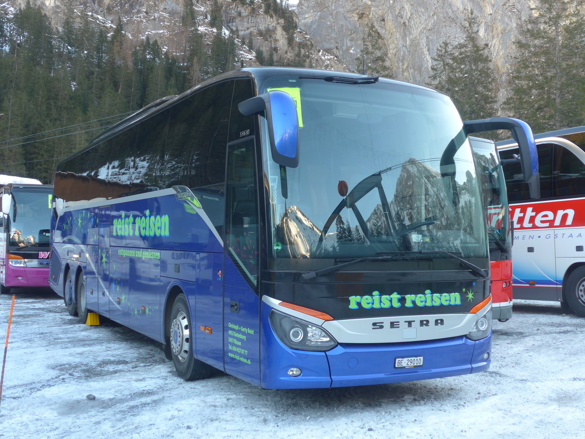 (213'606) - Reist, Gutenburg - BE 29'010 - Setra am 11. Januar 2020 in Adelboden, Unter dem Birg