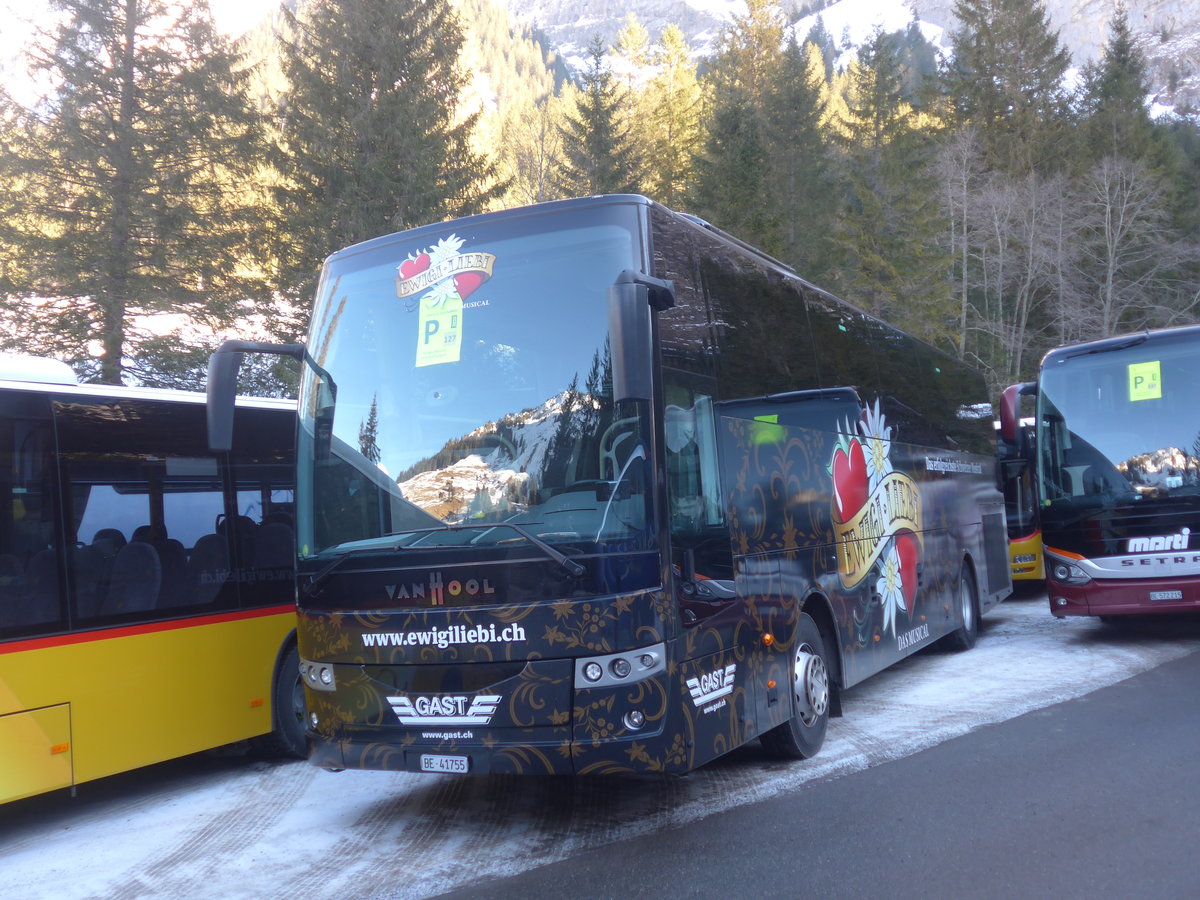 (213'621) - Gast, Utzenstorf - BE 41'755 - Van Hool am 11. Januar 2020 in Adelboden, Unter dem Birg