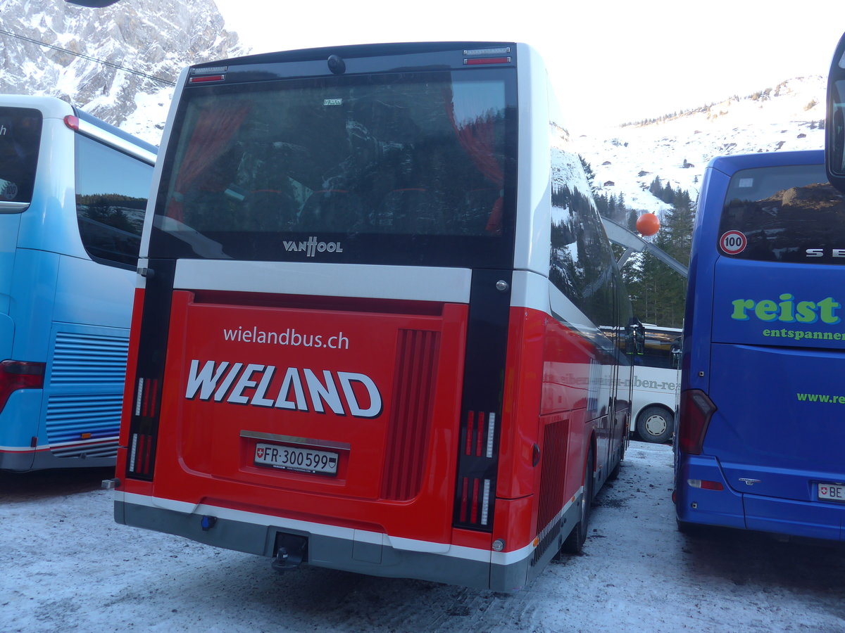 (213'670) - Wieland, Murten - Nr. 111/FR 300'599 - Van Hool am 11. Januar 2020 in Adelboden, Unter dem Birg