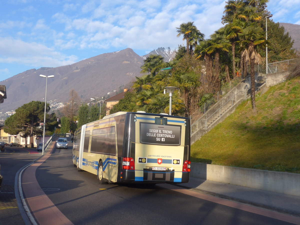 (213'827) - FART Locarno - Nr. 39/TI 323'839 - MAN am 18. Januar 2020 beim Bahnhof Tenero