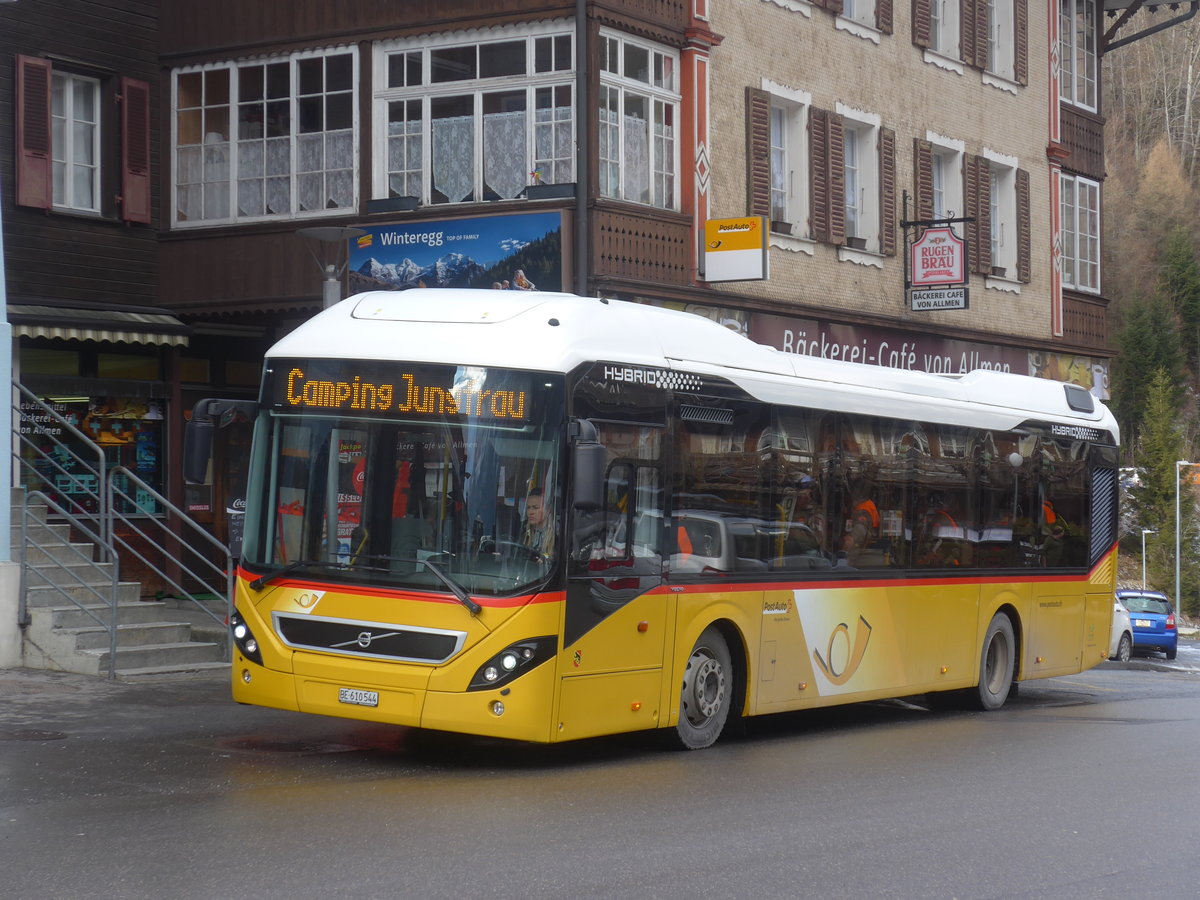 (213'923) - PostAuto Bern - BE 610'544 - Volvo am 19. Januar 2020 beim Bahnhof Lauterbrunnen