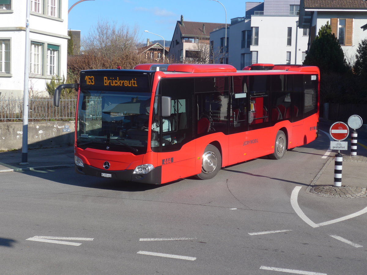 (213'969) - Bernmobil, Bern - Nr. 444/BE 855'444 - Mercedes am 20. Januar 2020 beim Bahnhof Mnsingen