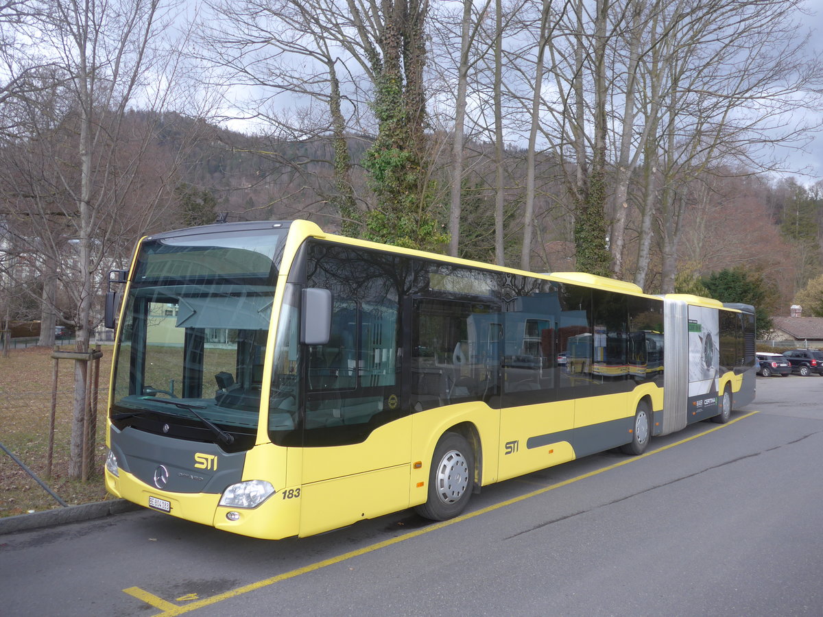 (214'102) - STI Thun - Nr. 183/BE 804'183 - Mercedes am 3. Februar 2020 bei der Schifflndte Thun