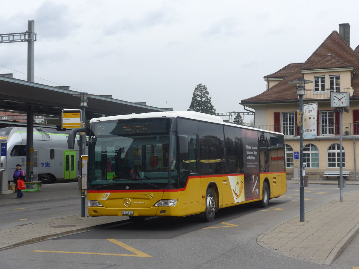 (214'400) - PostAuto Bern - BE 653'385 - Mercedes am 17. Februar 2020 beim Bahnhof Spiez