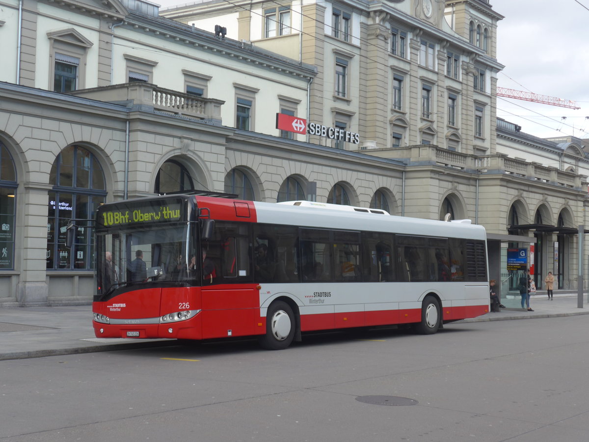 (214'452) - SW Winterthur - Nr. 226/ZH 745'226 - Solaris am 18. Februar 2020 beim Hauptbahnhof Winterthur