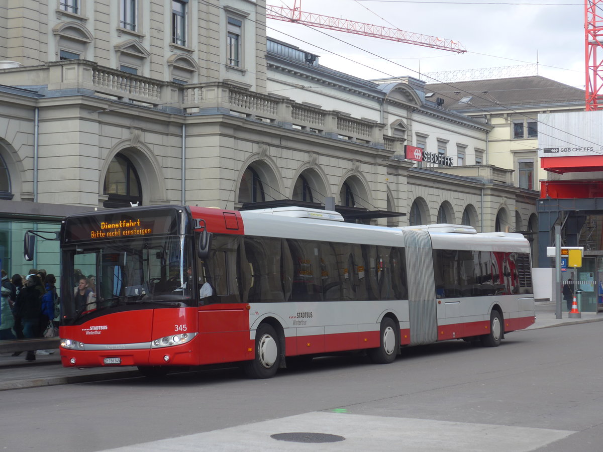 (214'454) - SW Winterthur - Nr. 345/ZH 766'345 - Solaris am 18. Februar 2020 beim Hauptbahnhof Winterthur